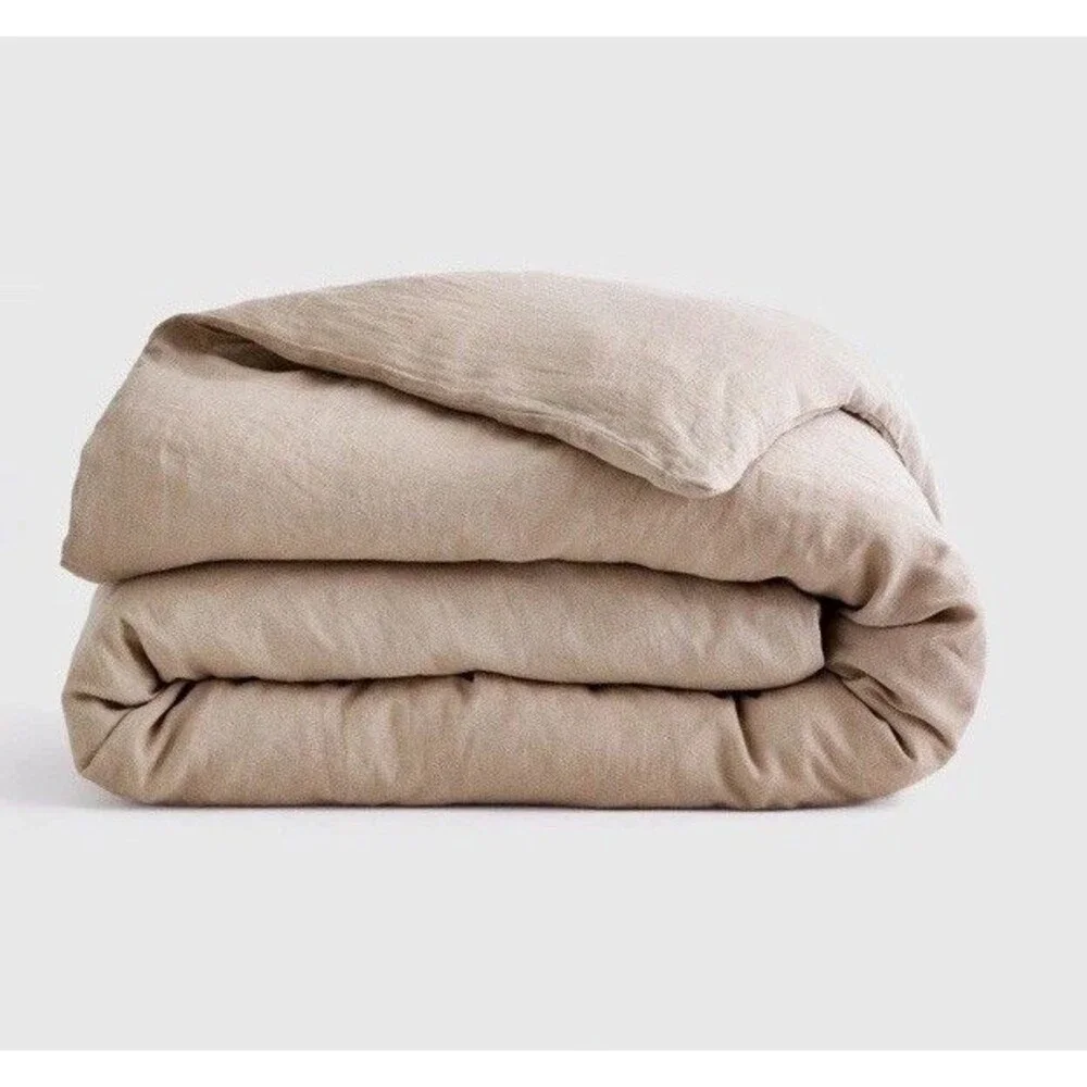 Quince 100% European Linen Duvet Cover ONLY (no Shams) King Cal King Toffee